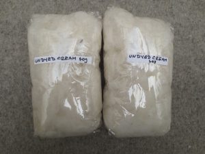 2 bags of undyed cream wool 40g each