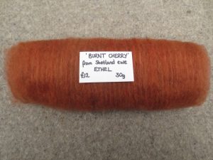 Rolled Burnt Cherry Batt Ethel 30g